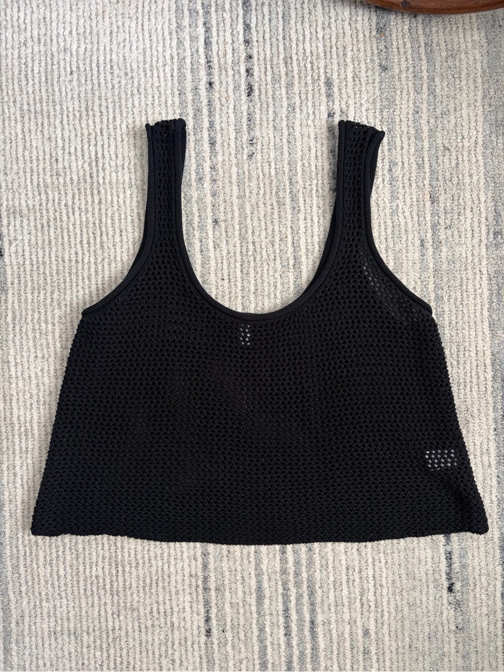 BP Black Cropped Knit Tank Top - Women Size L